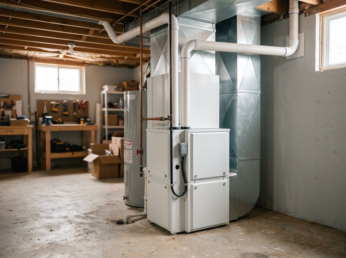 High efficiency furnace installed in a tidy Cornwall basement